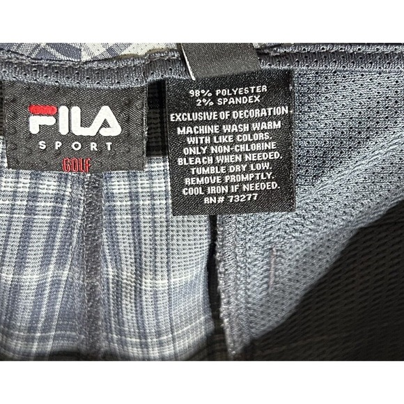 Fila Sport Golf Bermuda Shorts Mens Size‎ 40 Stretch Gray Plaid Pockets - Picture 3 of 11
